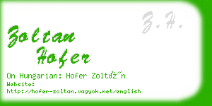 zoltan hofer business card